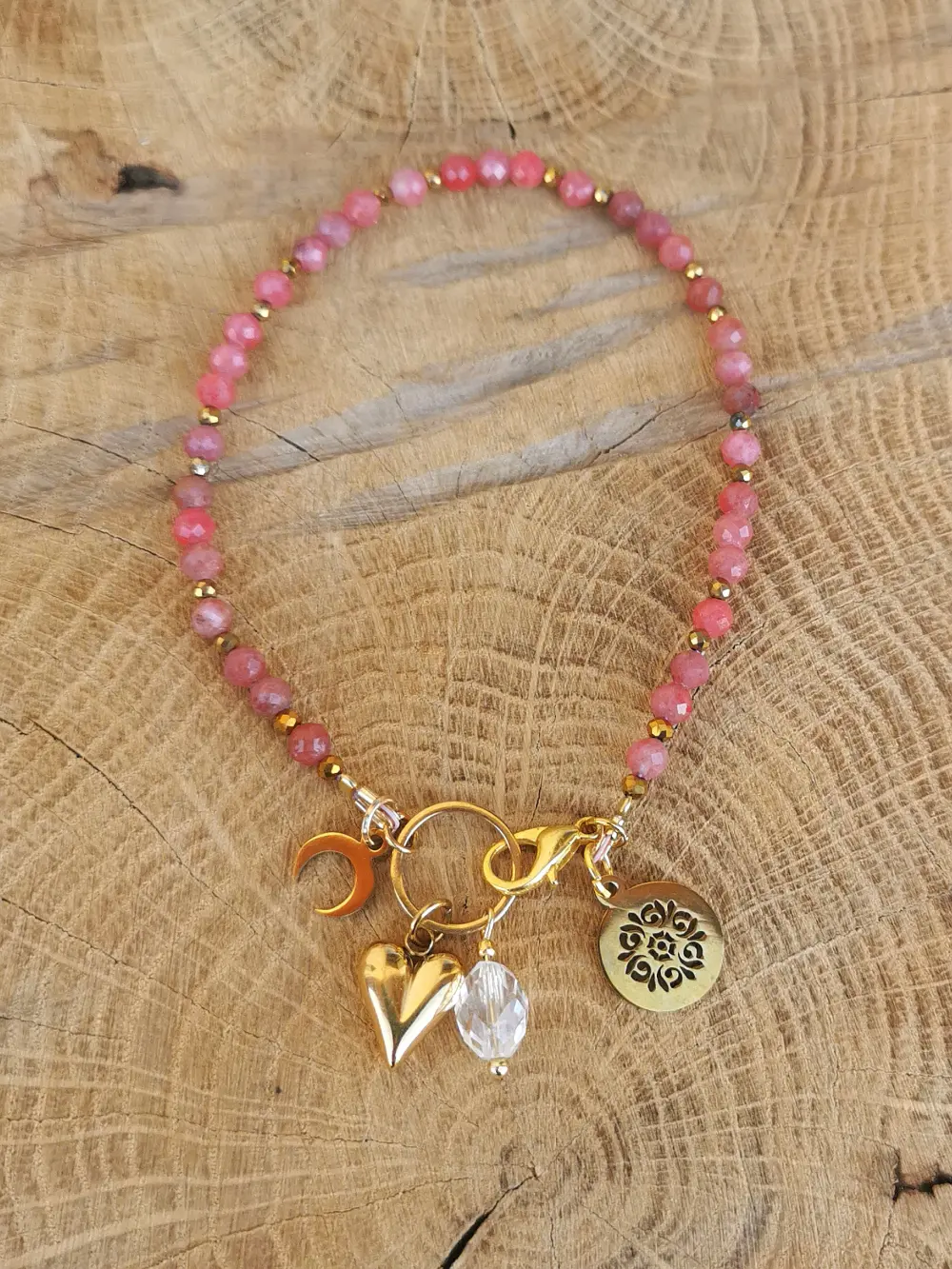 bransoletka rodonit grono 3 bransoletka rodonit charms